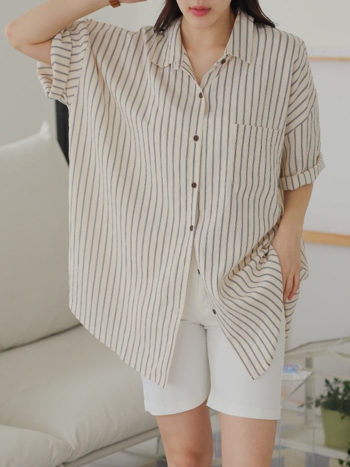 Lovely - Korean Women Fashion - #shopsmall - Clean Stripe Shirt - 10