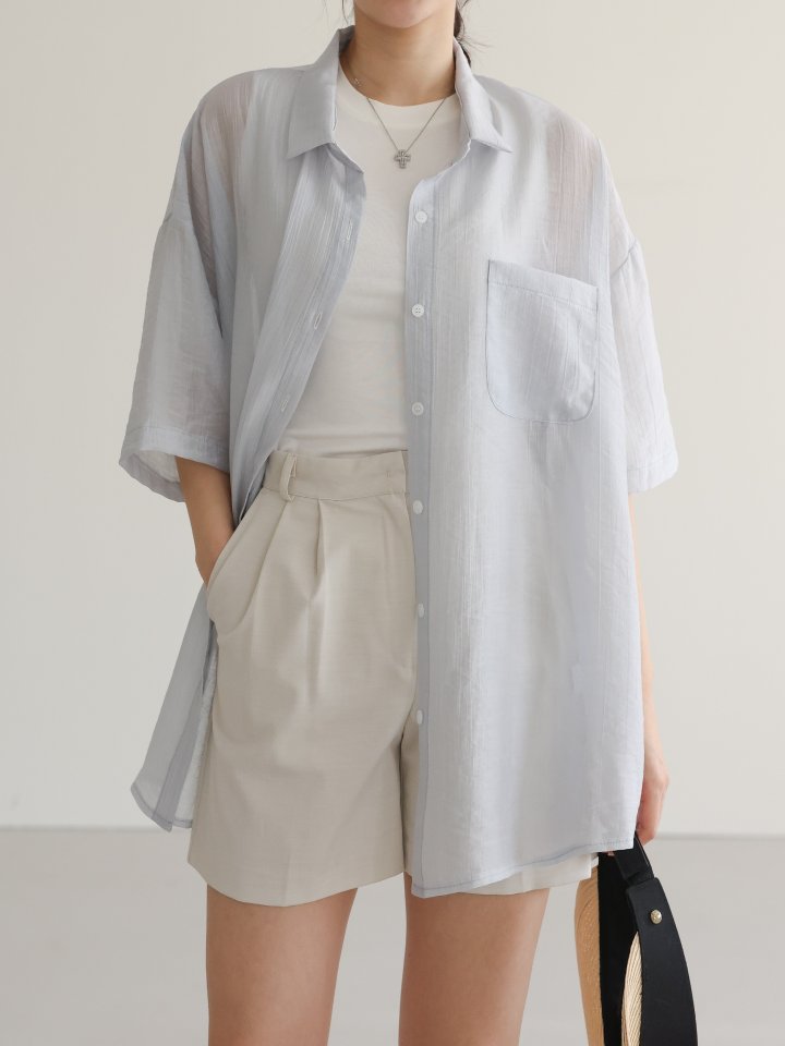 Lovely - Korean Women Fashion - #shopsmall - Tencel Short Sleeve Shirt - 8