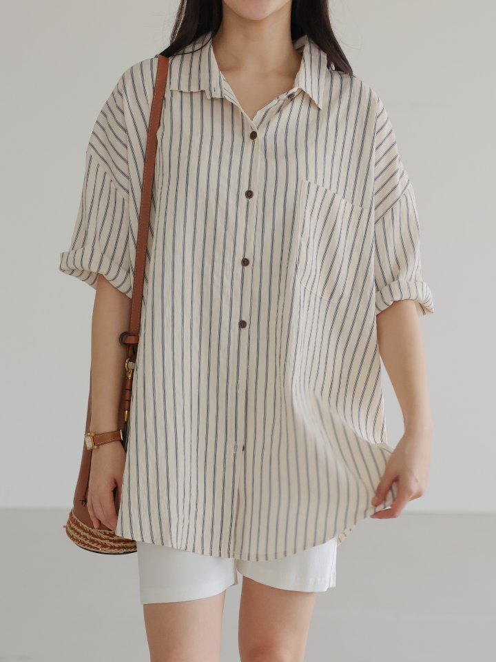 Lovely - Korean Women Fashion - #thatsdarling - Clean Stripe Shirt - 11