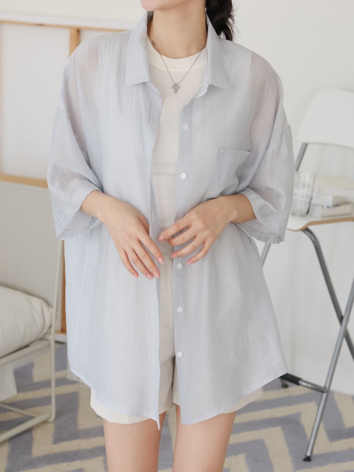 Lovely - Korean Women Fashion - #thelittlethings - Tencel Short Sleeve Shirt - 10