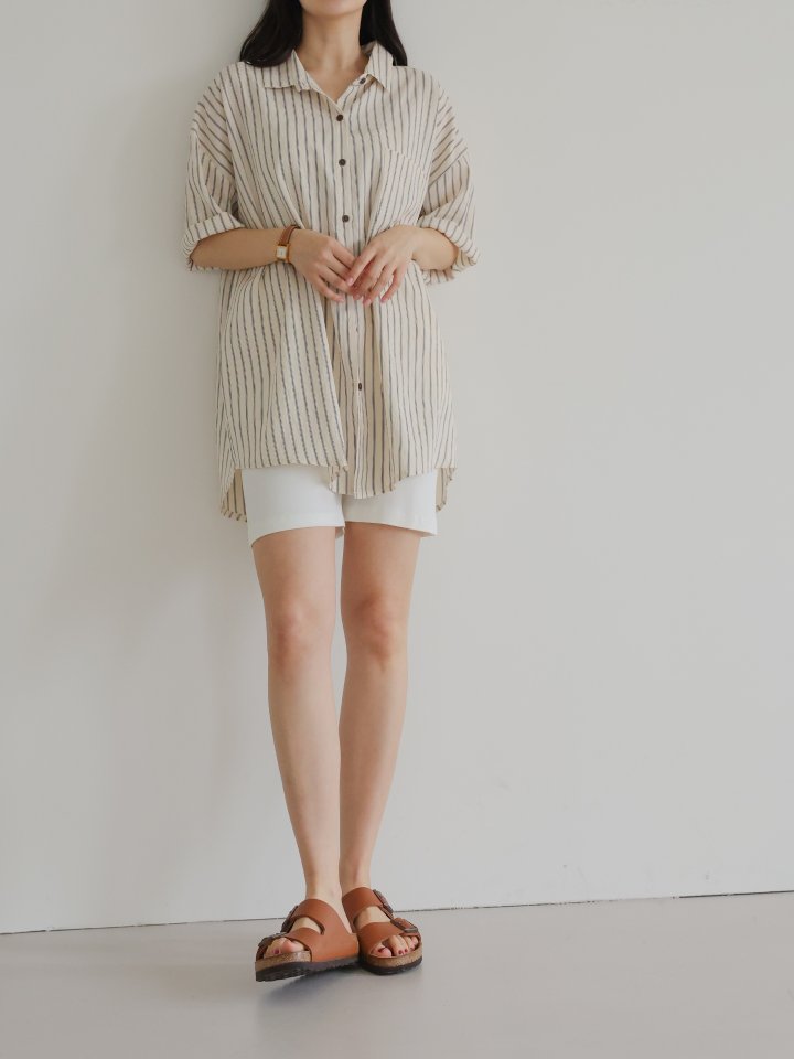 Lovely - Korean Women Fashion - #vintageinspired - Clean Stripe Shirt - 5