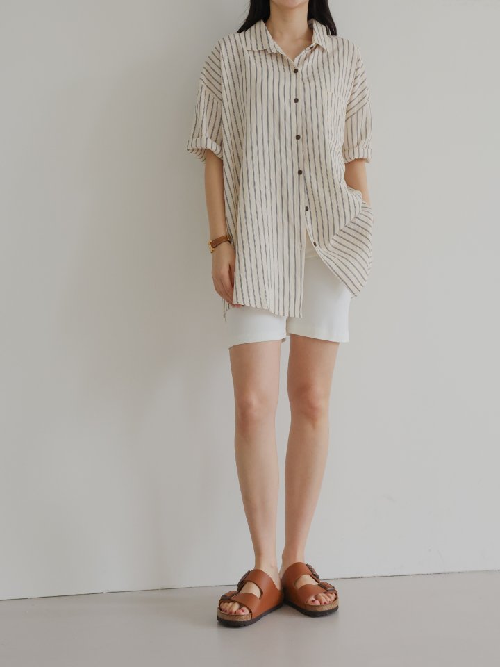 Lovely - Korean Women Fashion - #vintagekidsstyle - Clean Stripe Shirt - 6