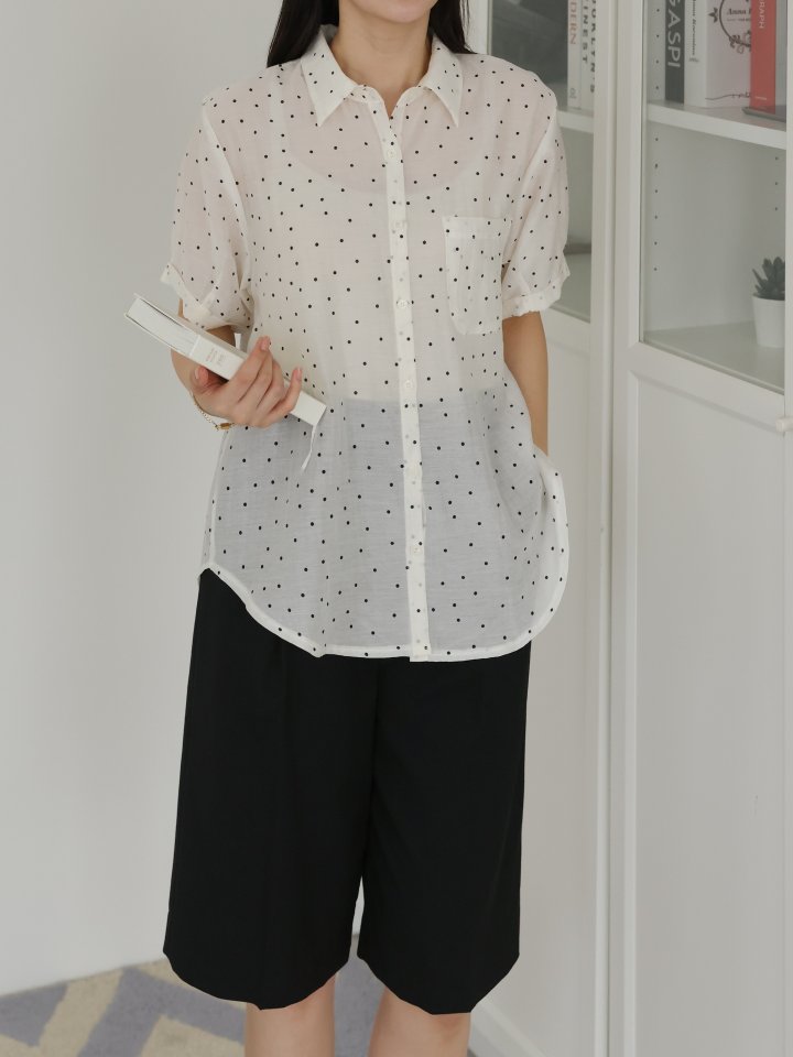 Lovely - Korean Women Fashion - #womensfashion - Low Dot Blouse - 9