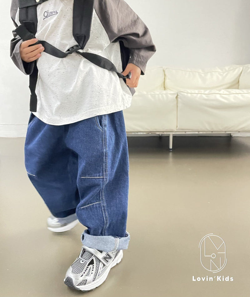 Lovin - Korean Baby Fashion - #babyfever - Fly Cut Dart Denim Pants