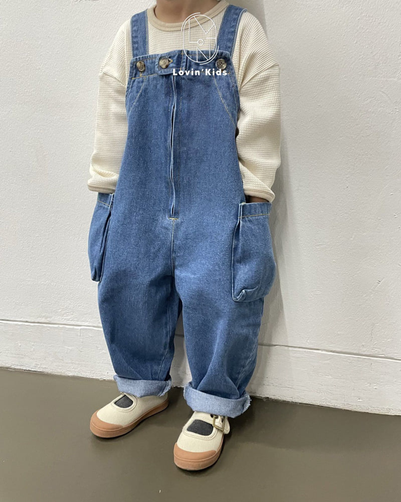 Lovin - Korean Baby Fashion - #babyoninstagram - Town Overall Denim Pants - 3