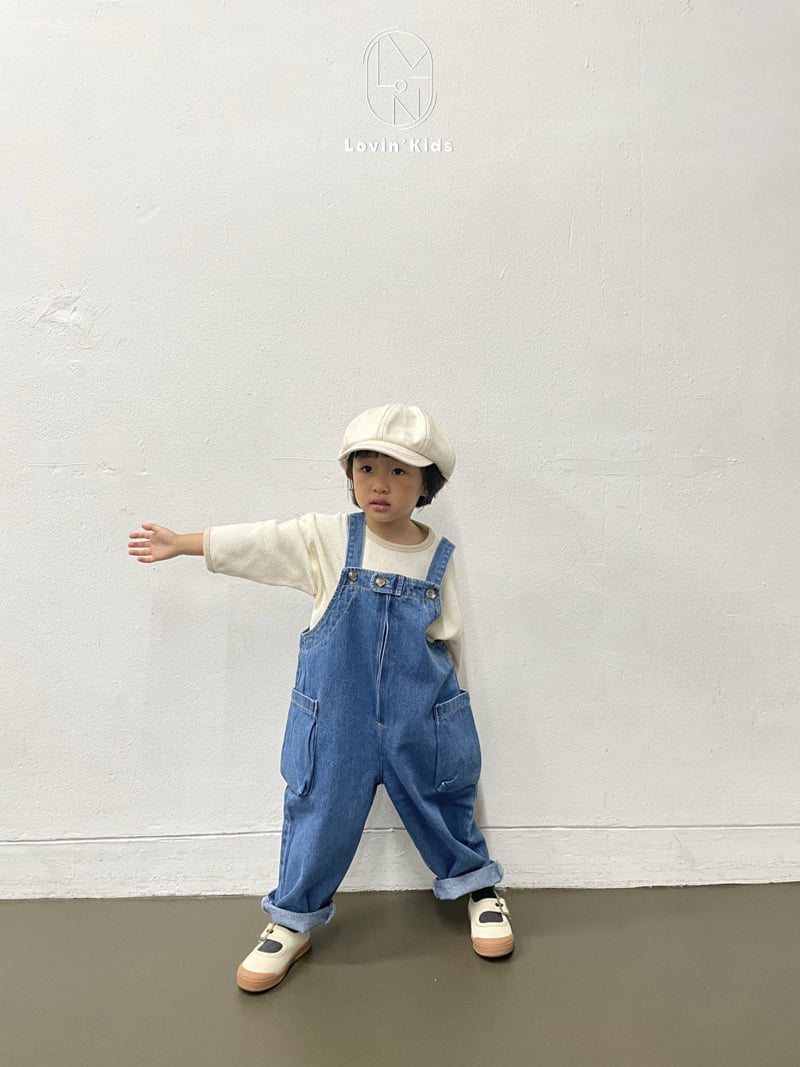 Lovin - Korean Baby Fashion - #babyoutfit - Town Overall Denim Pants - 5