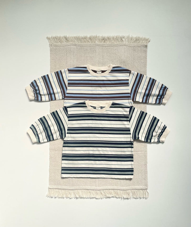 Lovin - Korean Baby Fashion - #onlinebabyboutique - Multi Stripe Tee - 12