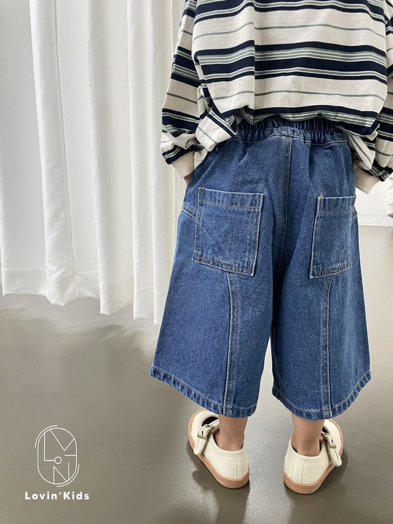 Lovin - Korean Baby Fashion - #onlinebabyshop - Bermuda Denim Pants - 3