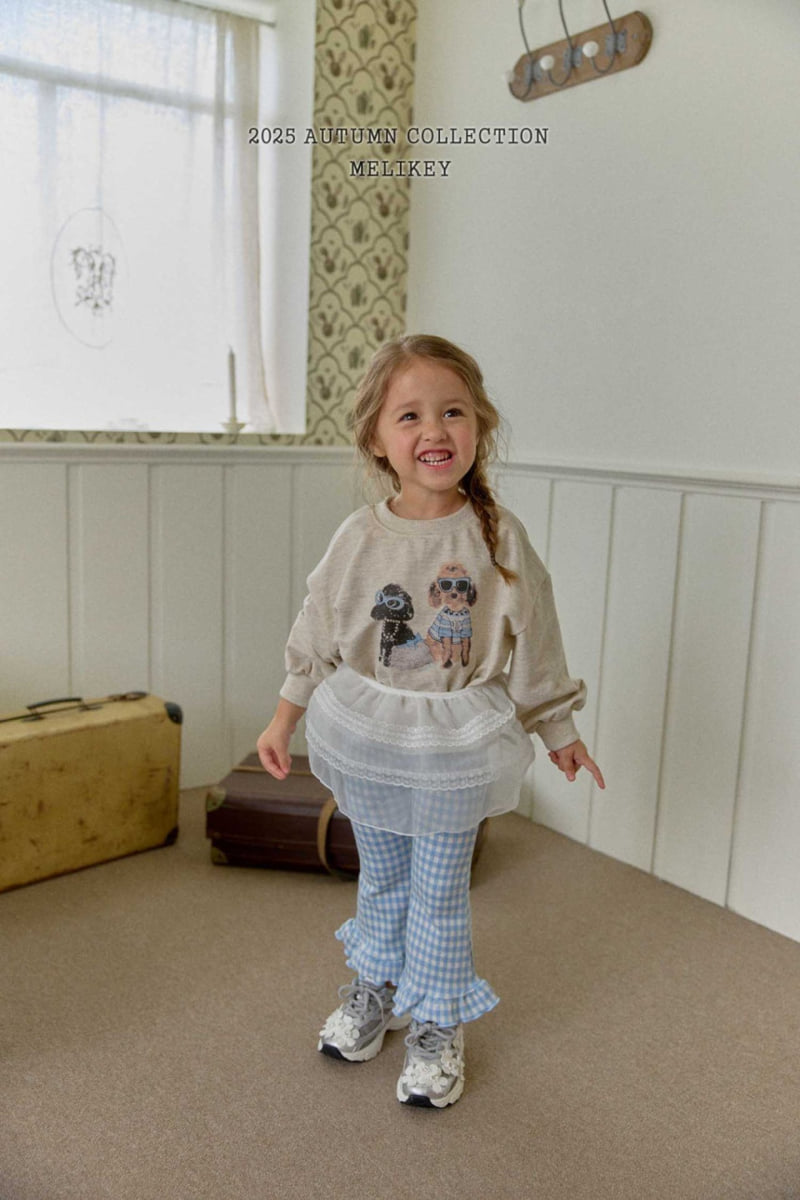 Melikey - Korean Children Fashion - #Kfashion4kids - Mini Check Frill Bootcut Pants - 12