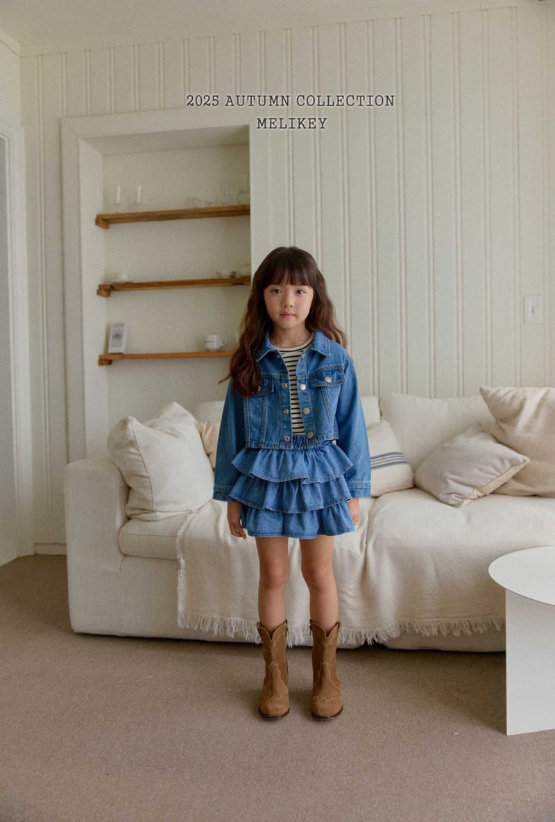 Melikey - Korean Children Fashion - #Kfashion4kids - Ellie Denim Tiered Skirt - 5
