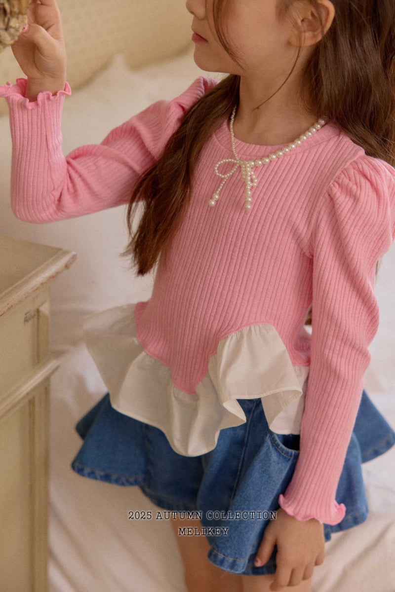 Melikey - Korean Children Fashion - #childofig - Coco Diagonal Frill Tee - 6