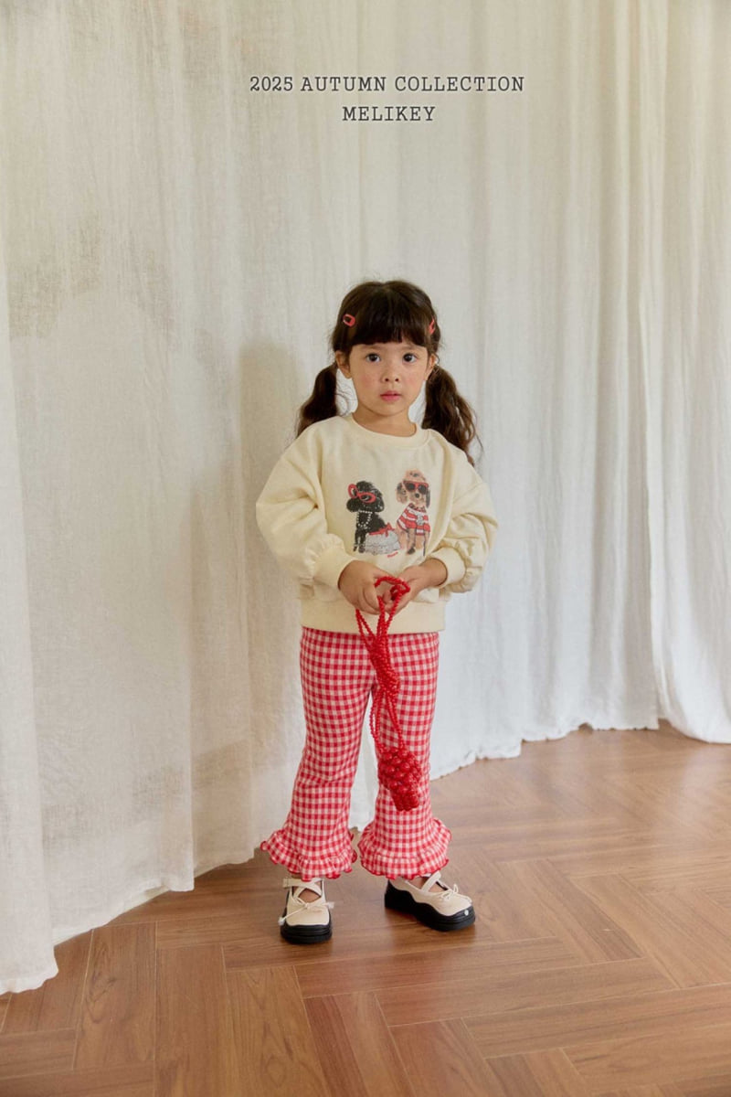 Melikey - Korean Children Fashion - #stylishchildhood - Mini Check Frill Bootcut Pants - 4