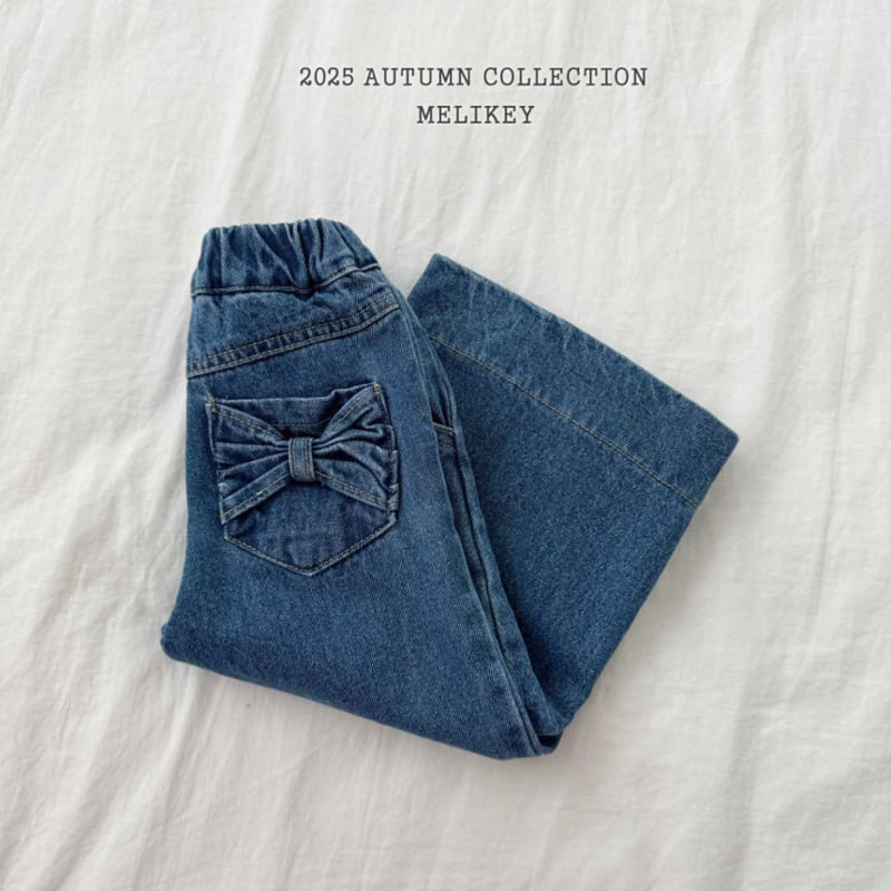 Melikey - Korean Children Fashion - #childofig - Two Ribbon Denim Pants - 2
