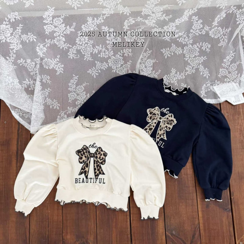 Melikey - Korean Children Fashion - #childrensboutique - Leopard Ribbon Sweatshirt - 2