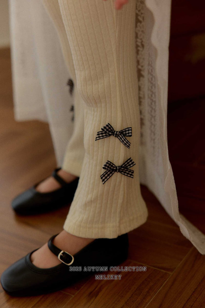 Melikey - Korean Children Fashion - #childrensboutique - Popo Ribbon Bootcut Pants - 6