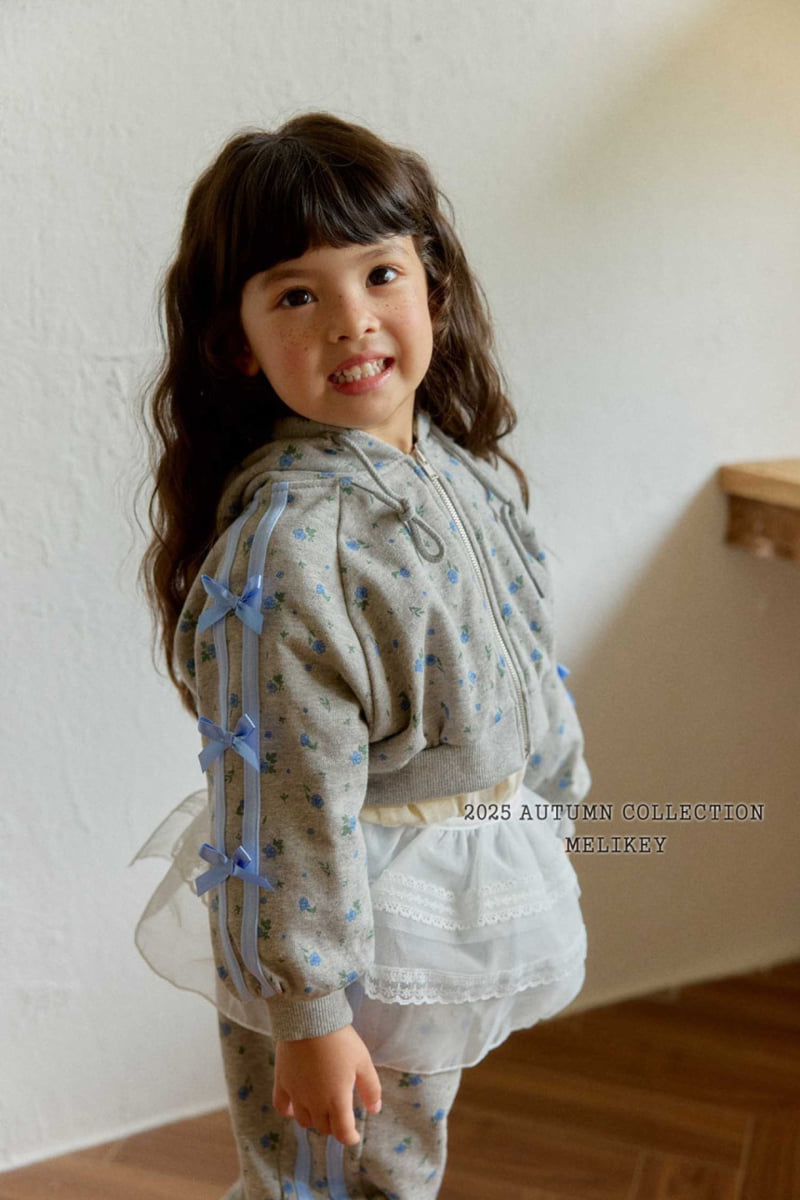 Melikey - Korean Children Fashion - #designkidswear - Floral Ribbon Hooded Jumper - 8