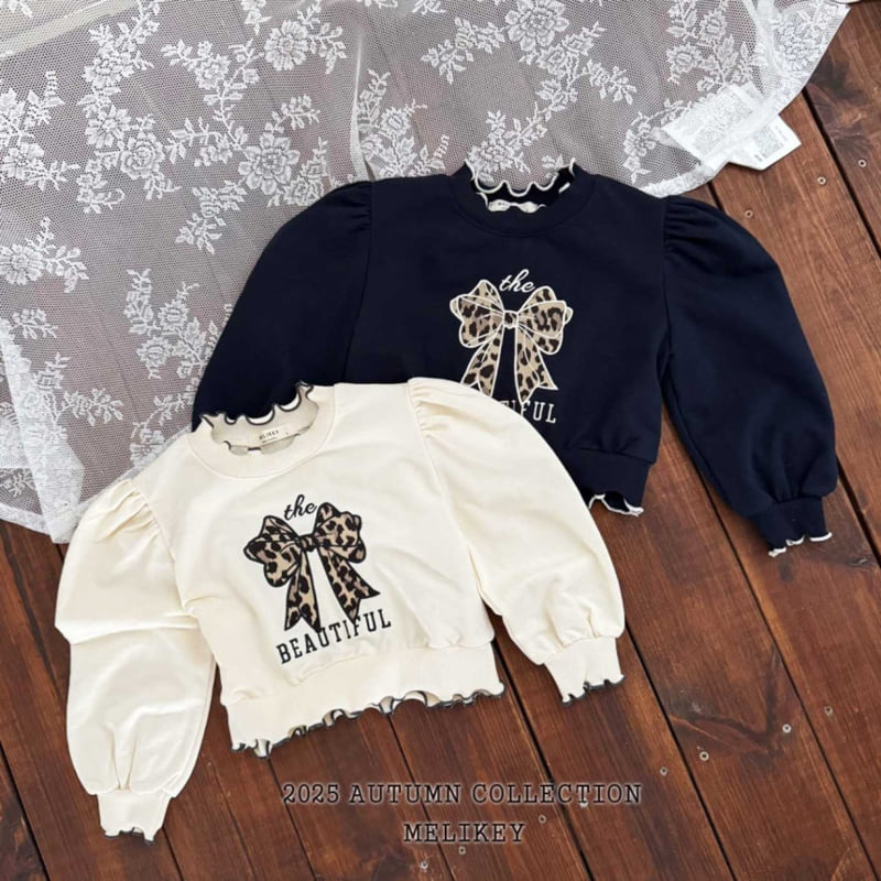 Melikey - Korean Children Fashion - #designkidswear - Leopard Ribbon Sweatshirt - 3