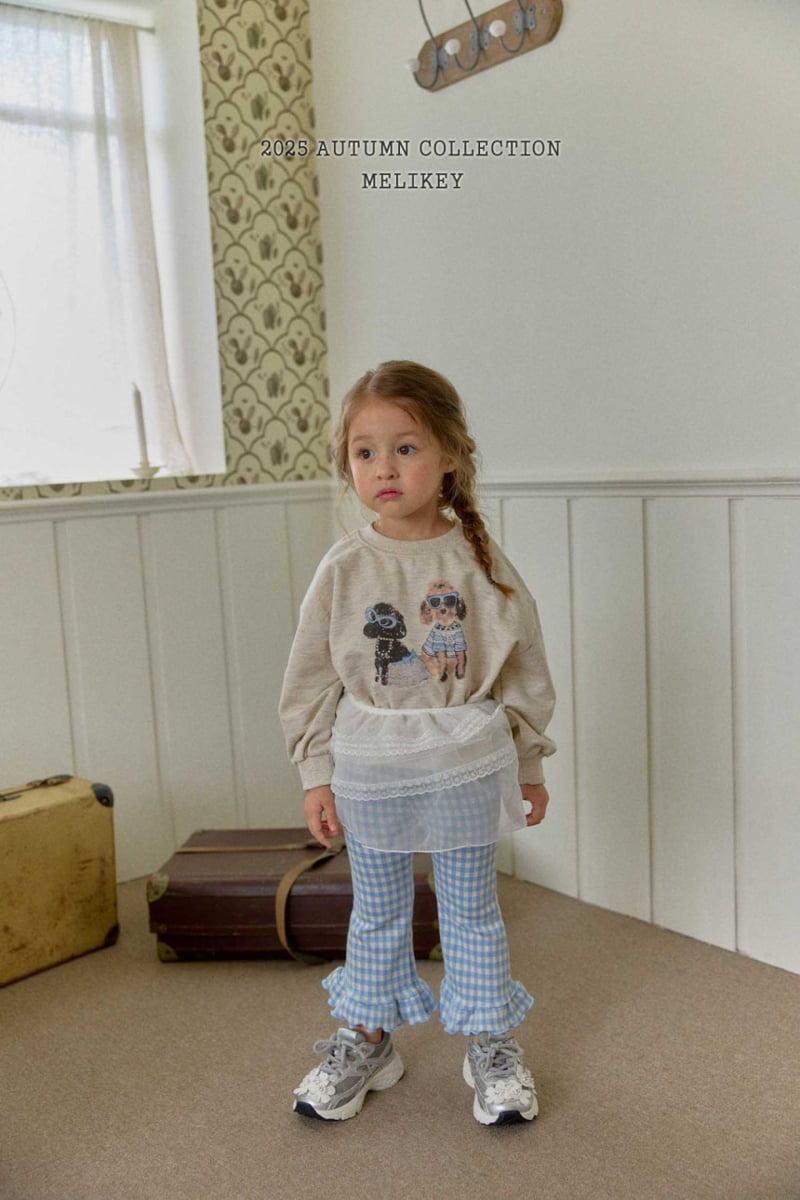 Melikey - Korean Children Fashion - #discoveringself - Mini Check Frill Bootcut Pants - 7