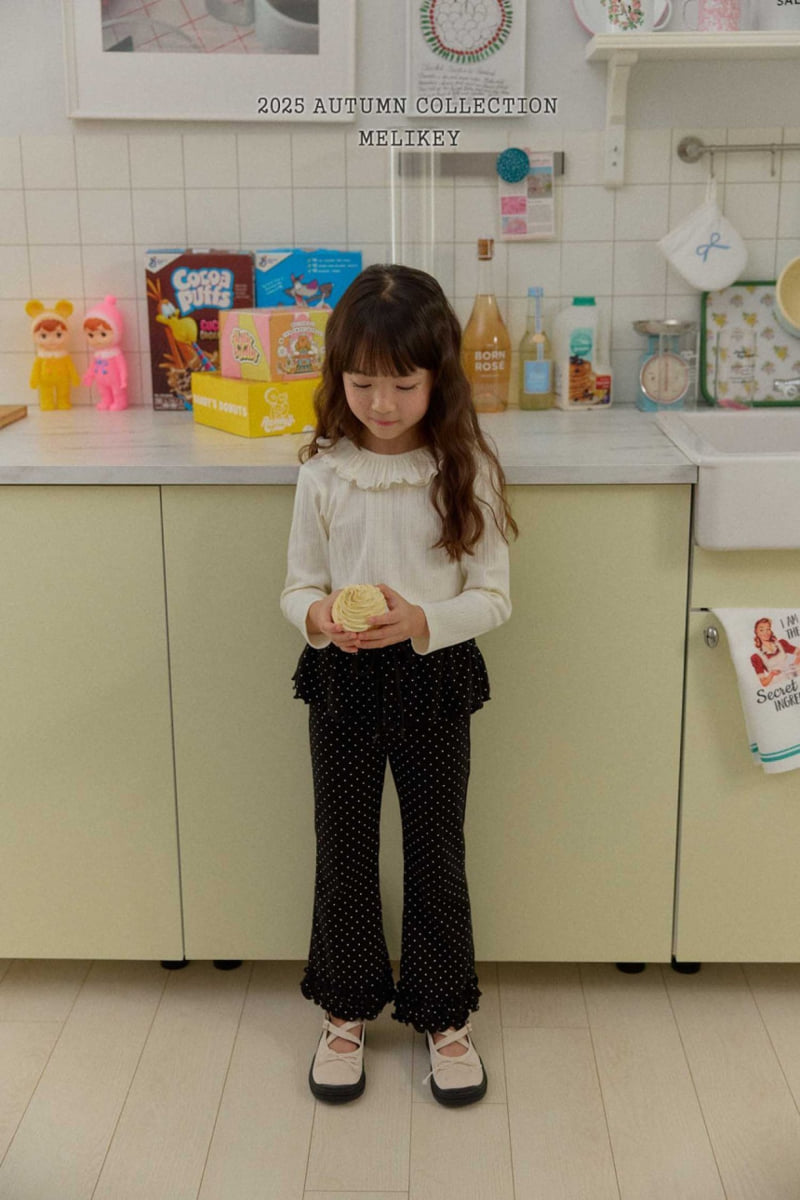 Melikey - Korean Children Fashion - #designkidswear - Double Frill Bootcut Pants - 4