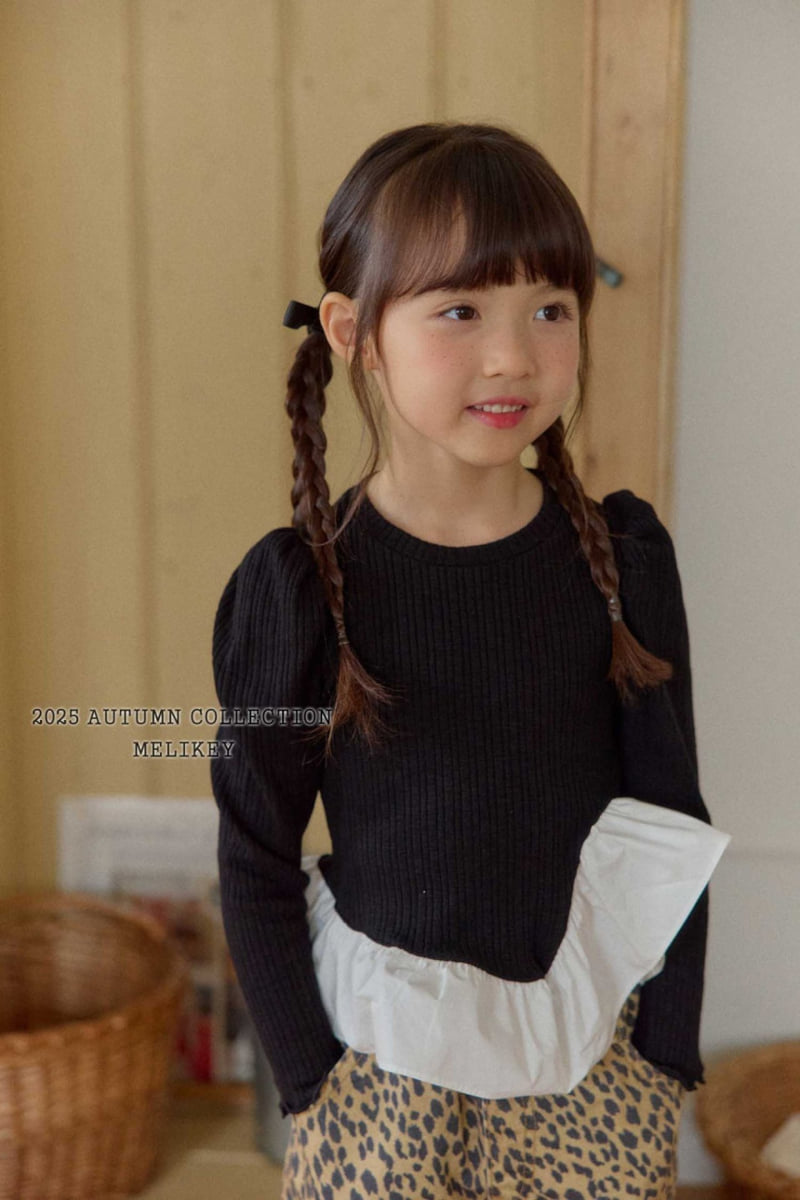 Melikey - Korean Children Fashion - #fashionkids - Coco Diagonal Frill Tee - 10