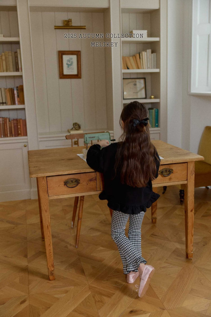 Melikey - Korean Children Fashion - #fashionkids - Mini Check Frill Bootcut Pants - 8