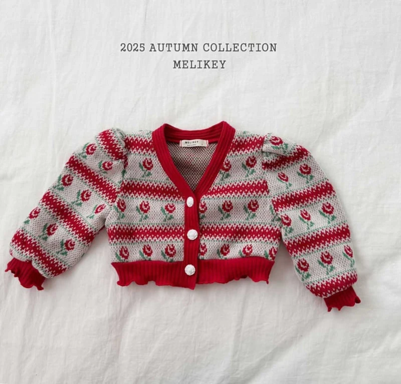 Melikey - Korean Children Fashion - #fashionkids - Rose Stripe Cardigan - 3