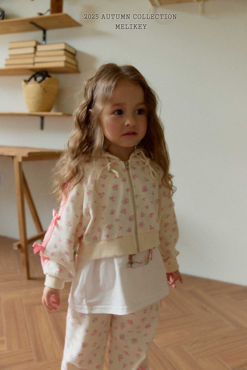 Melikey - Korean Children Fashion - #fashionkids - Floral Ribbon Hooded Jumper - 10