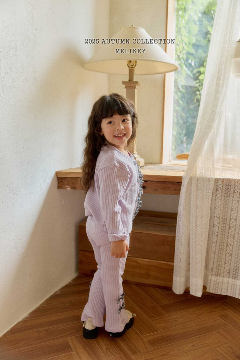 Melikey - Korean Children Fashion - #fashionkids - Popo Ribbon Bootcut Pants - 9