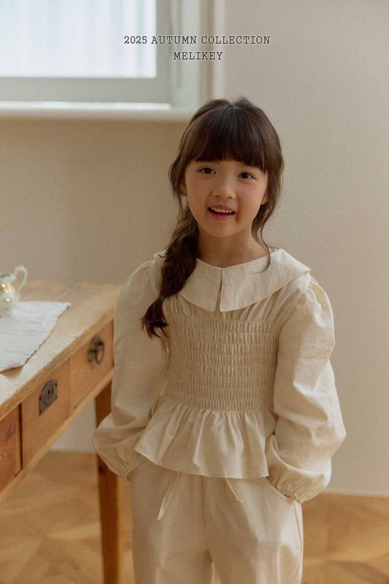 Melikey - Korean Children Fashion - #fashionkids - Smoked Collar Blouse - 3