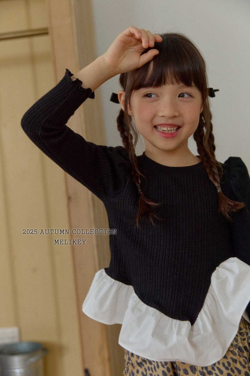 Melikey - Korean Children Fashion - #kidsshorts - Coco Diagonal Frill Tee - 11