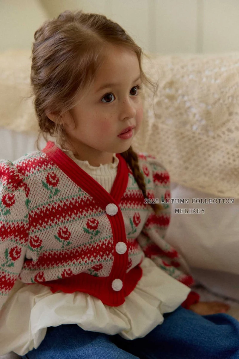 Melikey - Korean Children Fashion - #fashionkids - Rose Stripe Cardigan - 4