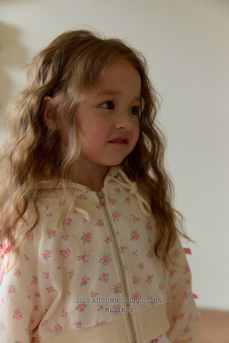 Melikey - Korean Children Fashion - #kidsshorts - Floral Ribbon Hooded Jumper - 11