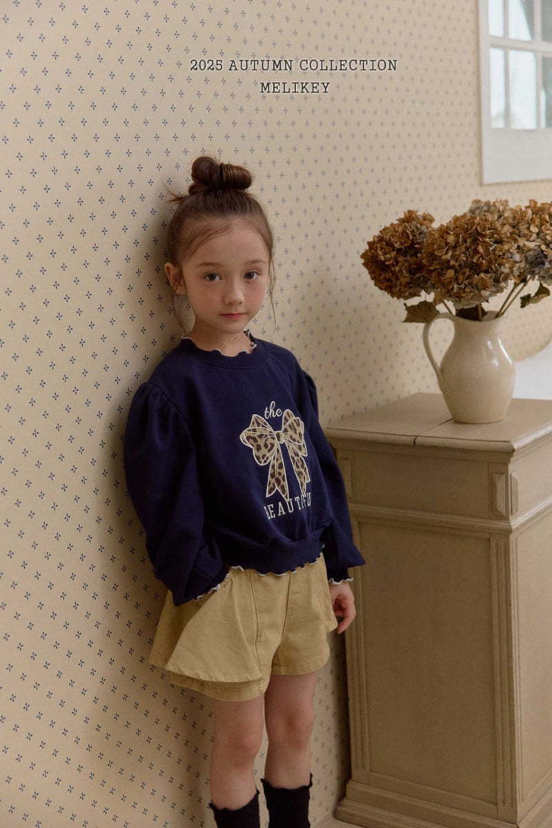 Melikey - Korean Children Fashion - #kidsshorts - Leopard Ribbon Sweatshirt - 6