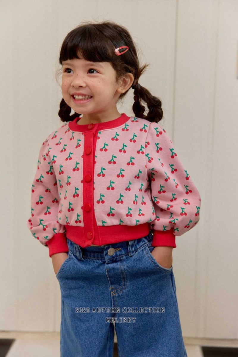 Melikey - Korean Children Fashion - #kidsshorts - Cherry Puff Cardigan - 5