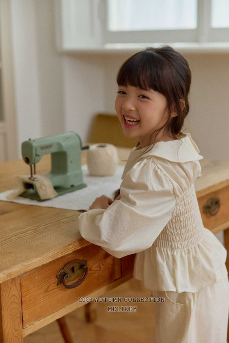 Melikey - Korean Children Fashion - #fashionkids - Smoked Collar Blouse - 4