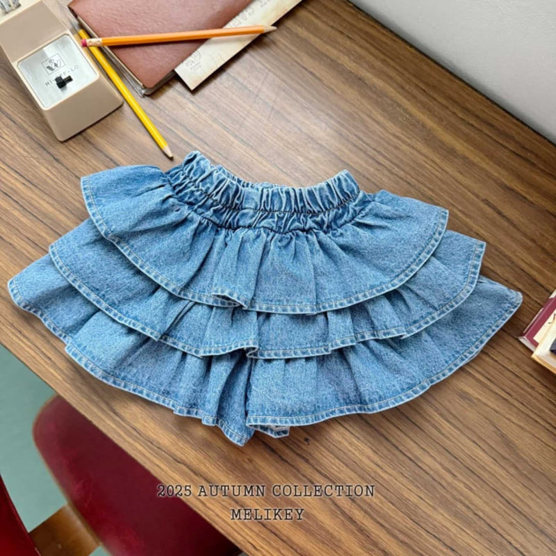 Melikey - Korean Children Fashion - #kidsshorts - Ellie Denim Tiered Skirt - 2