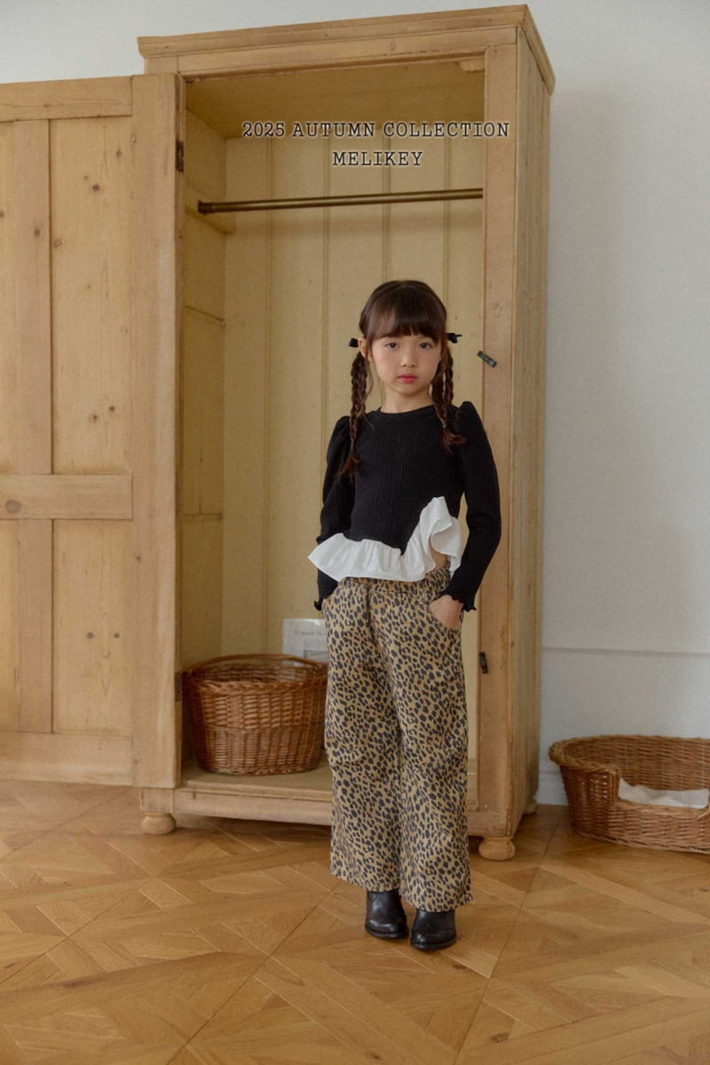 Melikey - Korean Children Fashion - #kidsstore - Coco Diagonal Frill Tee - 12