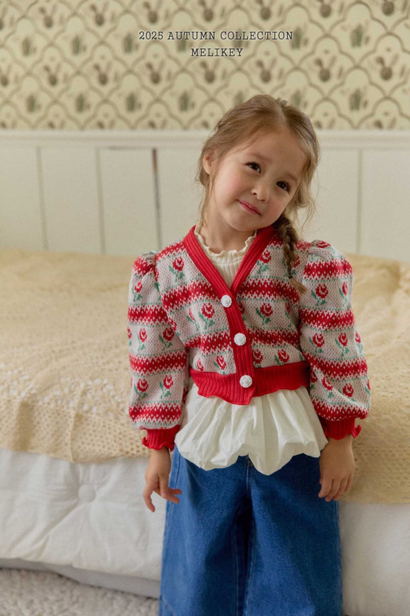 Melikey - Korean Children Fashion - #kidsstore - Rose Stripe Cardigan - 5