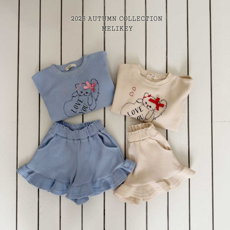 Melikey - Korean Children Fashion - #kidsstore - Ribbon Kitty Waffle Set - 3