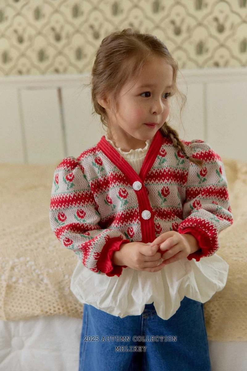 Melikey - Korean Children Fashion - #kidzfashiontrend - Rose Stripe Cardigan - 6