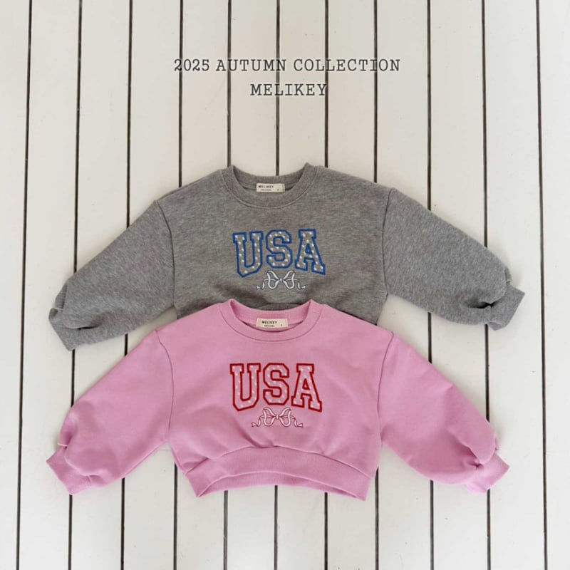 Melikey - Korean Children Fashion - #kidzfashiontrend - USA Short Sweatshirt - 2