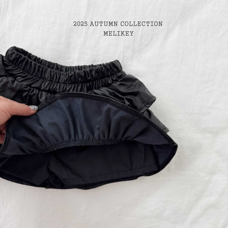 Melikey - Korean Children Fashion - #kidzfashiontrend - Tiered Leather Skirt - 3