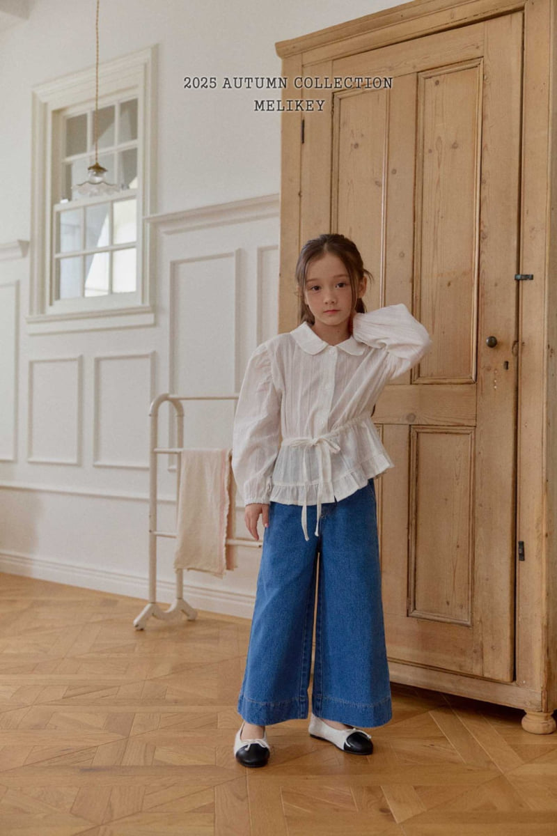 Melikey - Korean Children Fashion - #littlefashionista - Two Ribbon Denim Pants - 11