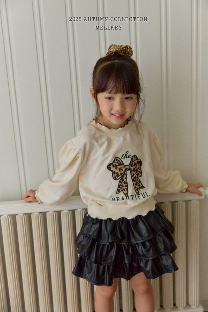 Melikey - Korean Children Fashion - #littlefashionista - Leopard Ribbon Sweatshirt - 10