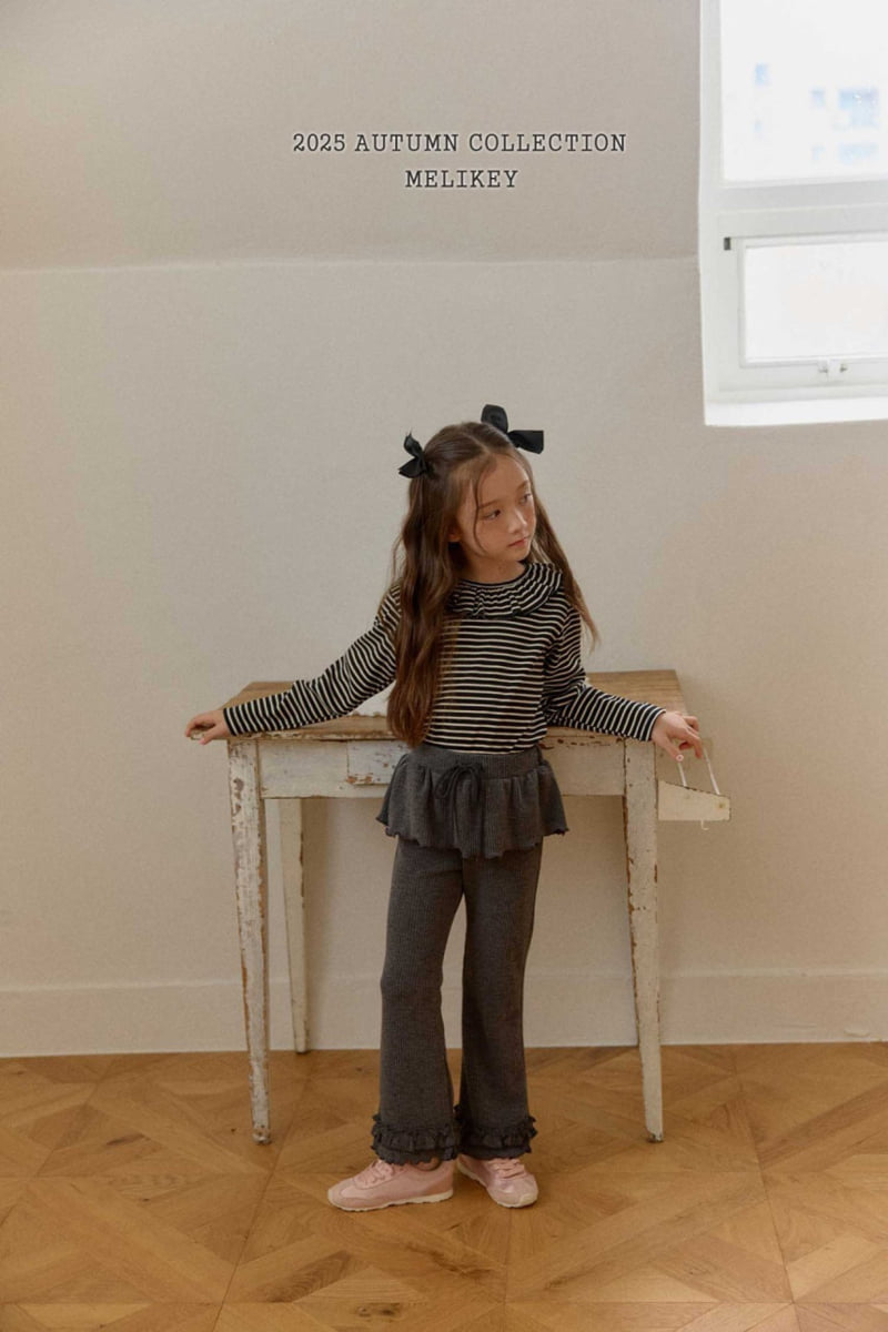 Melikey - Korean Children Fashion - #littlefashionista - Double Frill Bootcut Pants - 10