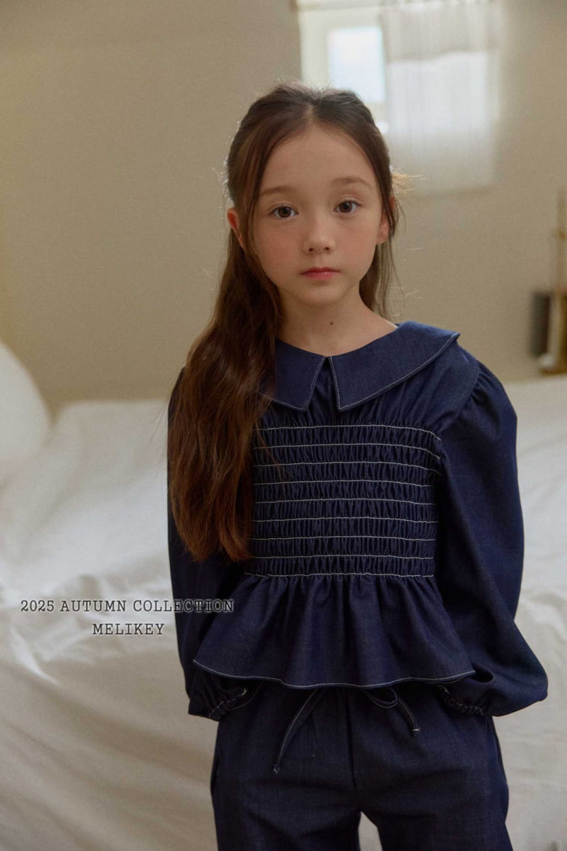 Melikey - Korean Children Fashion - #littlefashionista - Smoked Collar Blouse - 8