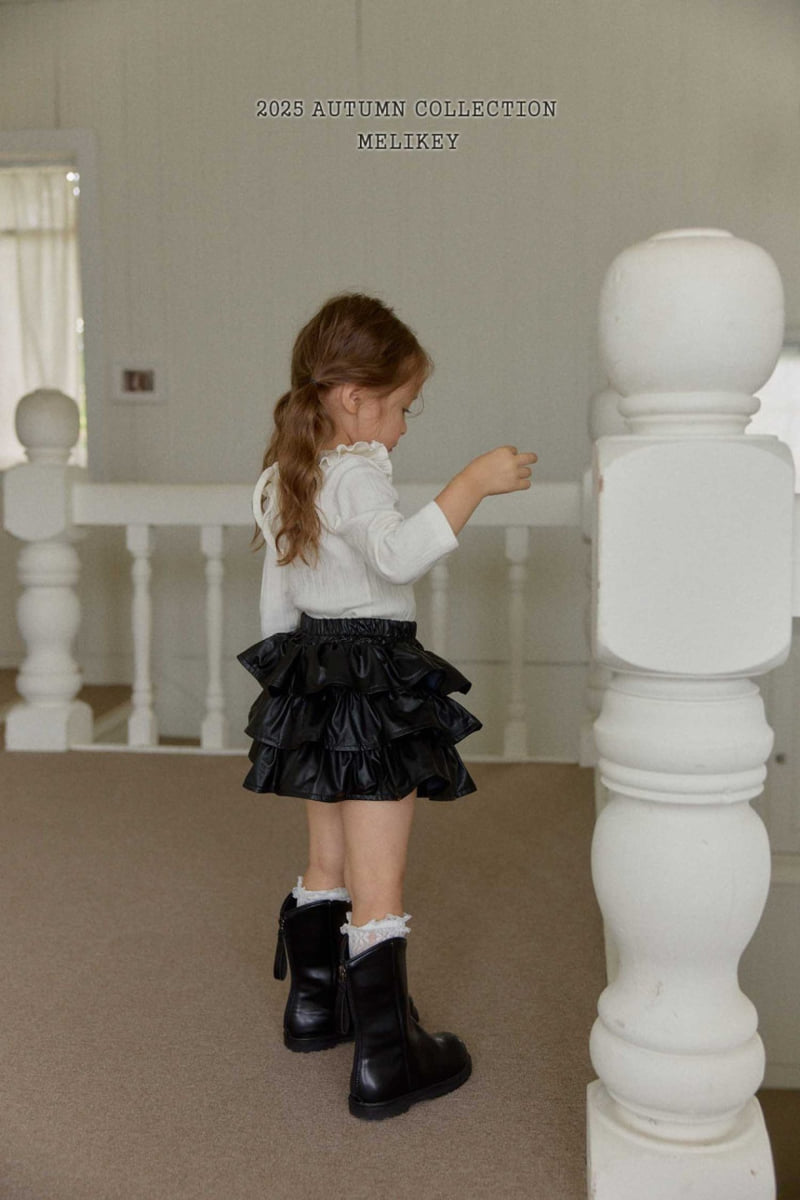 Melikey - Korean Children Fashion - #littlefashionista - Tiered Leather Skirt - 5