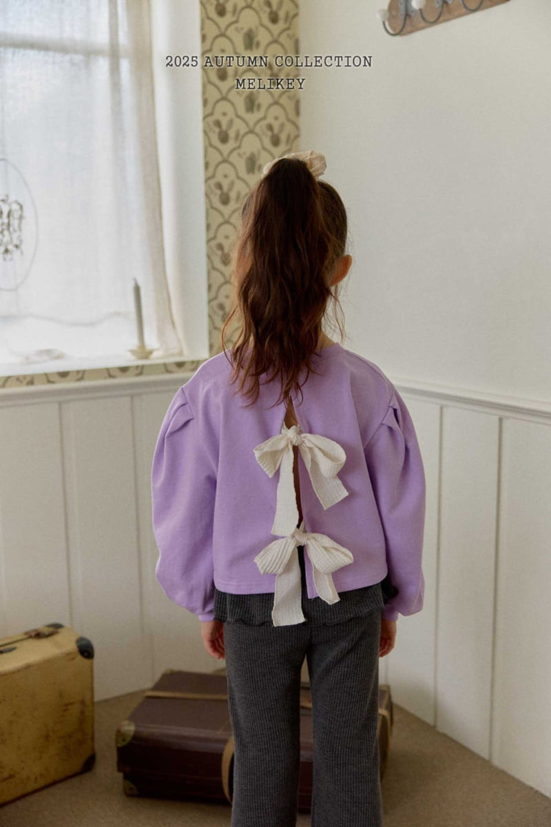 Melikey - Korean Children Fashion - #magicofchildhood - Back Open Ribbon Sweatshirt - 8