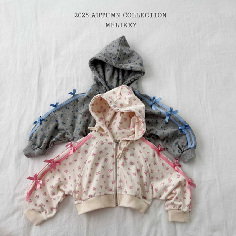 Melikey - Korean Children Fashion - #magicofchildhood - Floral Ribbon Hooded Jumper - 2
