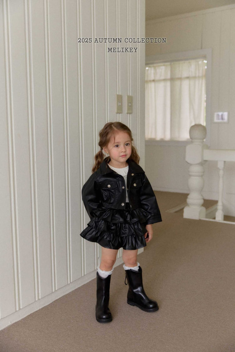 Melikey - Korean Children Fashion - #magicofchildhood - Tiered Leather Skirt - 6
